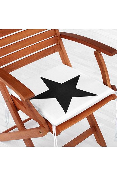 Realhomes Star Patterned Digital Printed Zippered Chair Cushion