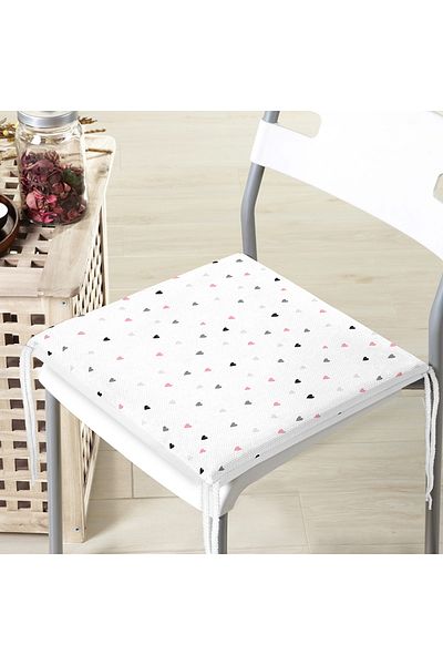 Realhomes Colorful Hearts on White Background Modern Zippered Chair Cushion