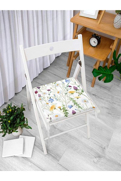 Realhomes Pernă de scaun cu fermoar cu imprimeu digital cu model de flori