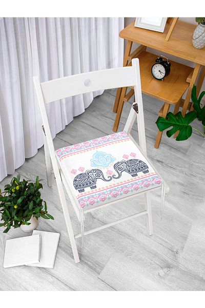 Realhomes Modern Elephant Patterned Digital Printed Modern Zippered Chair Cushion