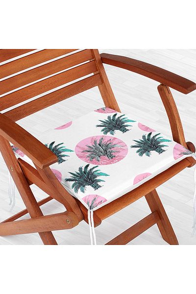 Realhomes Polka Dot Palm Patterned Modern Zippered Chair Cushion