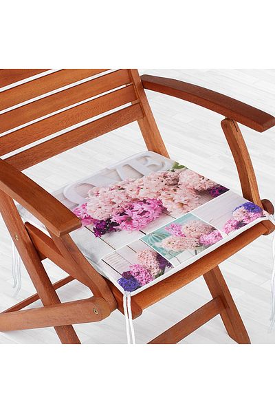 Realhomes Flower Garden Digital Printed Zippered Chair Cushion