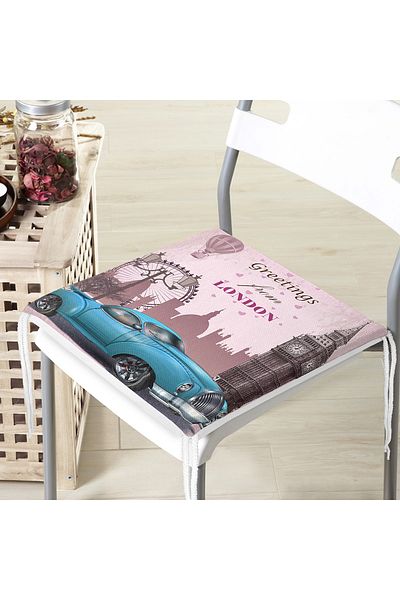 Realhomes London Car Perna pentru scaun cu fermoar imprimată digital
