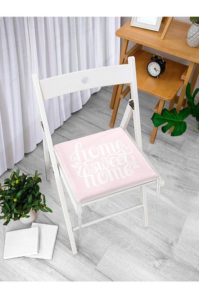 Realhomes Home Sweet Home Digital Printed Zippered Chair Cushion