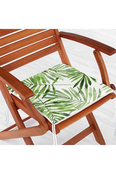 Realhomes Watercolor Thin Leaves Modern Design Zippered Chair Cushion