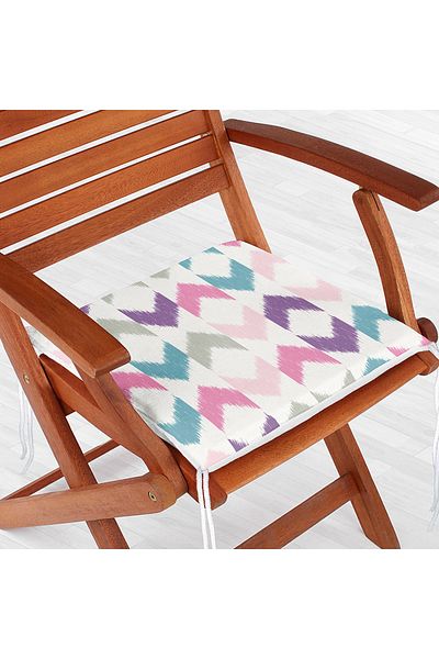 Realhomes Colorful Geometric Digital Printed Zippered Chair Cushion