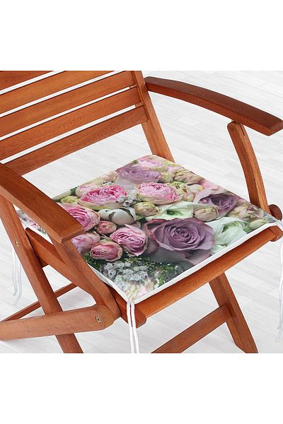 Realhomes Pink Roses Digital Printed Zippered Chair Cushion