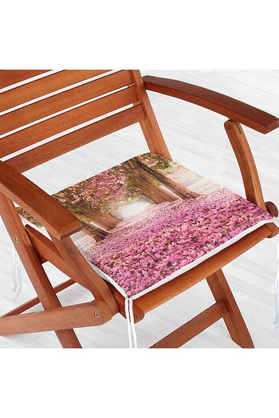 Realhomes Flower Garden Digital Printed Zippered Chair Cushion