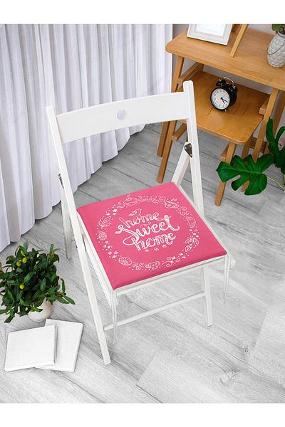 Realhomes Home Sweet Home Digital Printed Zippered Chair Cushion
