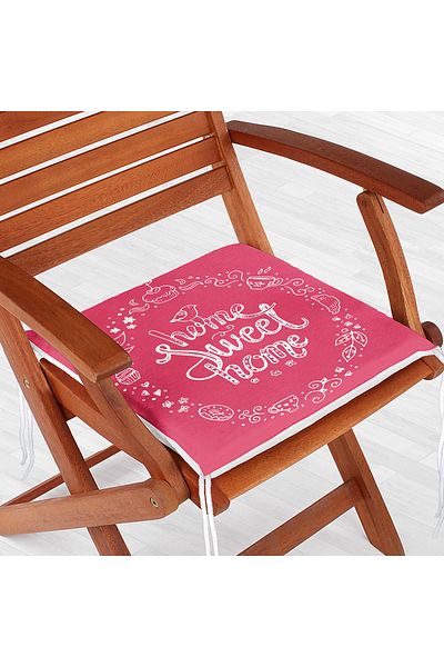 Realhomes Home Sweet Home Digital Printed Zippered Chair Cushion
