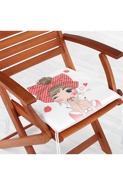 Realhomes Fashion Girl Digital Printed Modern Zippered Chair Cushion