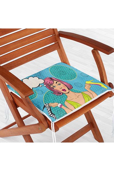 Realhomes Pop Art Digital Printed Zippered Chair Cushion