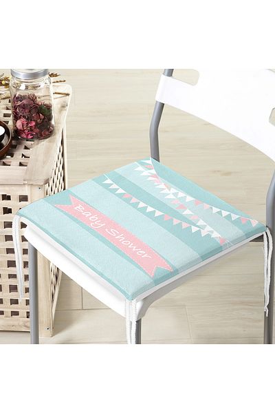 Realhomes Pernă pentru scaun cu fermoar pentru cameră pentru copii cu temă pentru baby shower cu dungi verzi