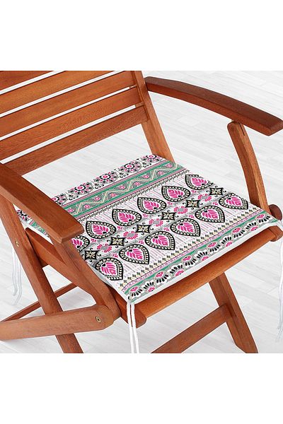 Realhomes Symmetrical Tile Motif Zippered Chair Cushion