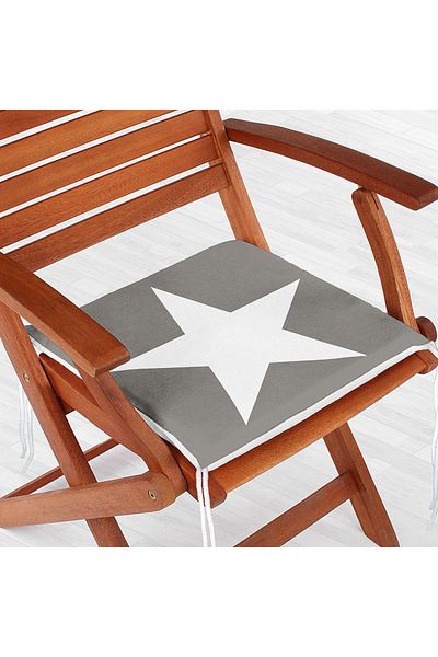 Realhomes Star Patterned Digital Printed Zippered Chair Cushion