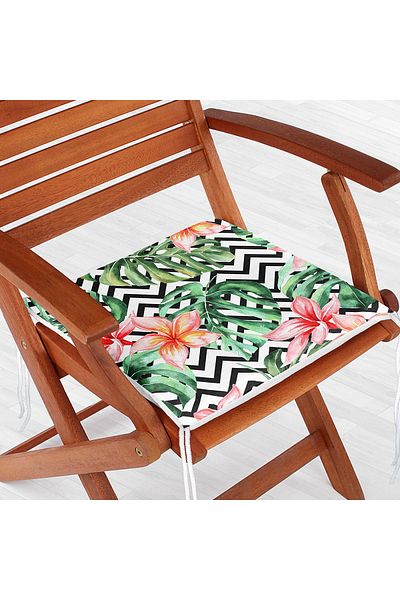 Realhomes Zigzag Zebra Patterned Digital Printed Zippered Chair Cushion