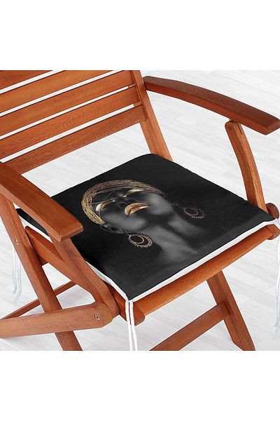 Realhomes Black Special Design - Zippered Women's Chair Cushion