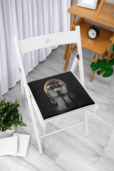 Realhomes Black Special Design - Zippered Women's Chair Cushion