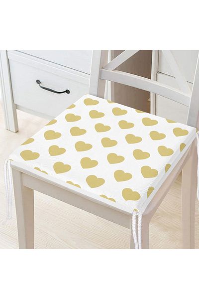 Realhomes Heart Pattern Digital Printed Zippered Chair Cushion