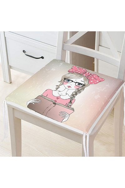 Realhomes Fashion Girl Digital Printed Modern Zippered Chair Cushion