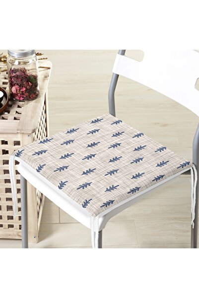 Realhomes Kot Zemin Üzerinde Çam Ağacı Motifli Fermuarlı Sandalye Minderi