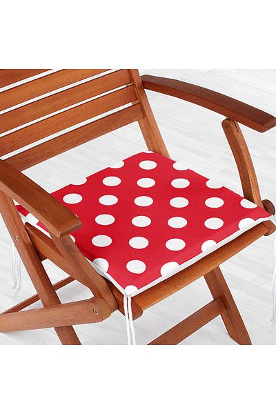 Realhomes Polka Dot Digital Printed Zippered Chair Cushion
