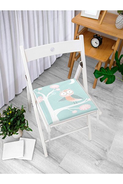 Realhomes Motiv zelene sove na grani drveta, digitalno štampani jastuk za sto...