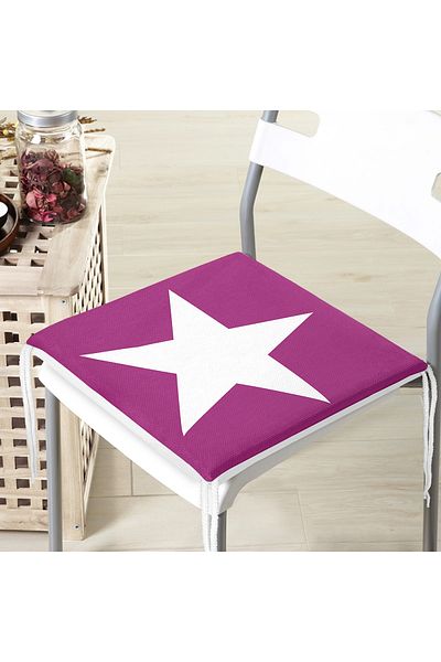 Realhomes Star Patterned Digital Printed Zippered Chair Cushion