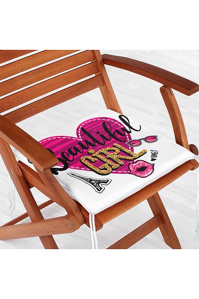Realhomes Beautiful Girl Designed Popart Zippered Chair Cushion