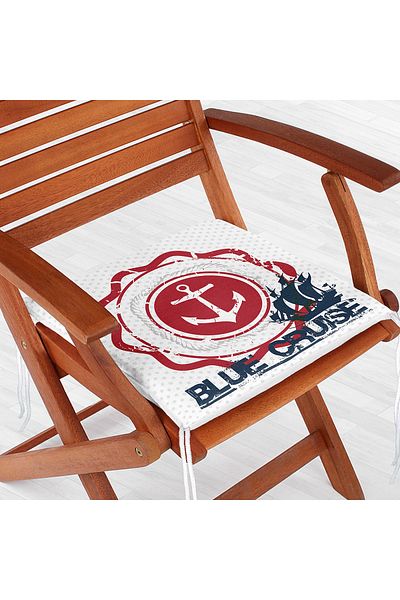 Realhomes Anchor Pattern Digital Printed Zippered Chair Cushion