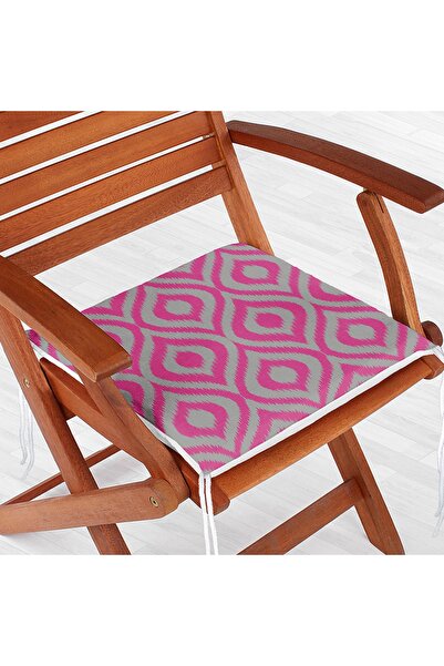 Realhomes Спеціальний дизайн Сірий фон з фуксієвим візерунком Ікат Цифровий д...