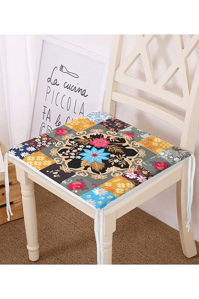 Realhomes Fashion Checkered Motifs Special Design Digital Printed Modern Zippered Chair Cushion