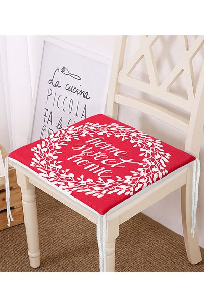 Realhomes Home Sweet Home Digital Printed Zippered Chair Cushion