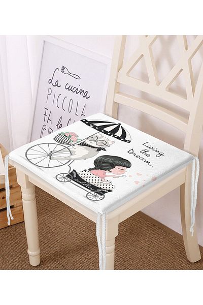 Realhomes Fashion Girl Digital Printed Modern Zippered Chair Cushion