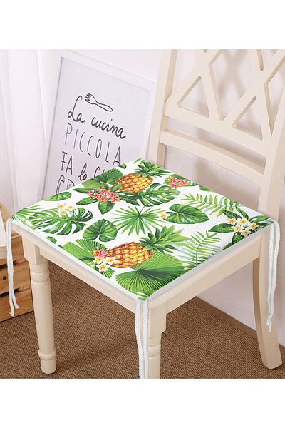 Realhomes Summer Tropical Patterned Special Design Zippered Chair Cushion