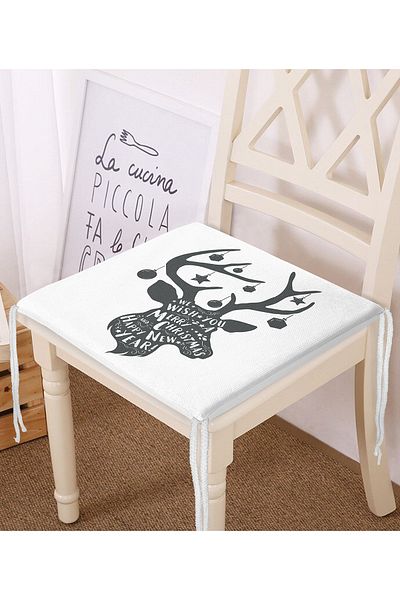 Realhomes Christmas Themed Digital Printed Zippered Chair Cushion