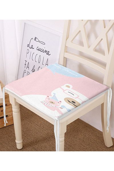 Realhomes Mama și Bebeluș Urs pe fundal roz Baby Shower Pernă pentru scaun cu fermoar pentru camera copiilor imprimată digital