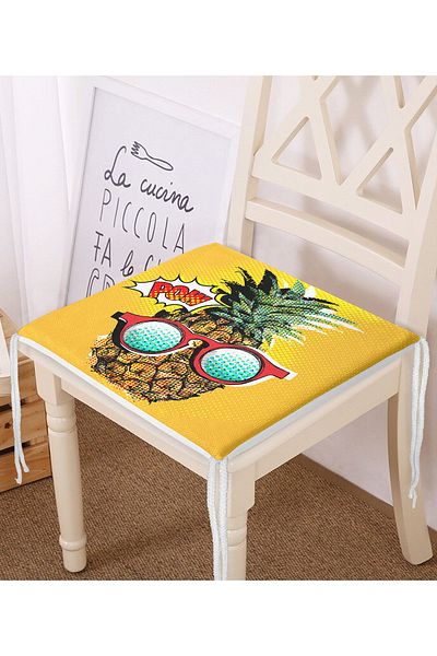 Realhomes Pop Art Themed Pineapple Special Design Zippered Chair Cushion