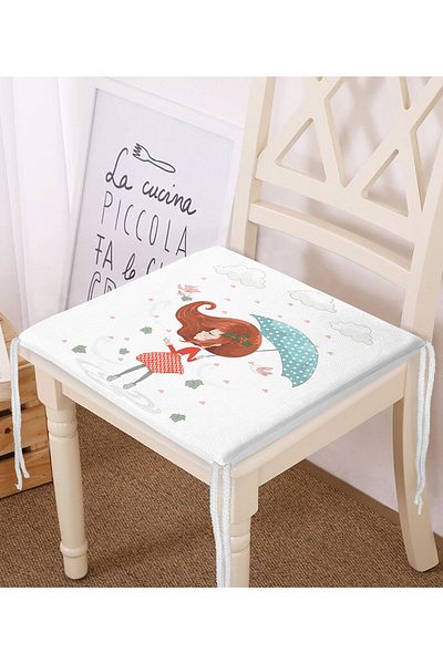 Realhomes Fashion Girl Digital Printed Modern Zippered Chair Cushion