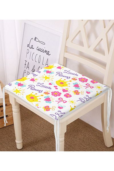 Realhomes Little Princess Written Digital Printed Special Design Modern Zippered Chair Cushion