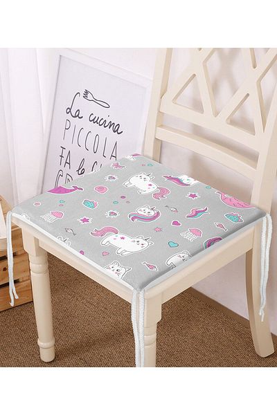 Realhomes Cute Chair with Unicorn Motif - Digital Printed and Zippered Cushion