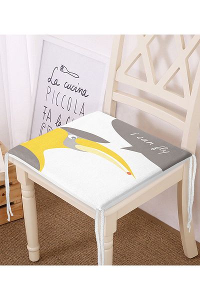 Realhomes I Can Fly Stork Motif Baby Room Zippered Chair Cushion
