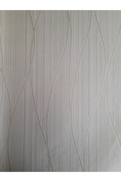 RED. Geometrik Desenli Krem Rengi Duvar Kağıdı (5m2)