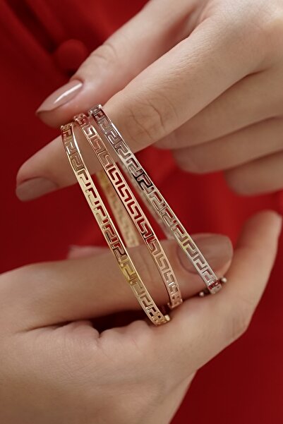 ALTINTAŞ KUYUMCULUK Altıntaş Grek Desenli Dikdörtgen Altın Kelepçe