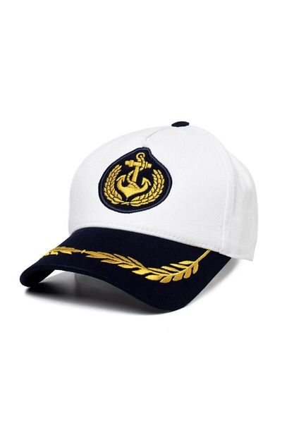 ŞapkaMania Sailor Captain Hat Cap (White)