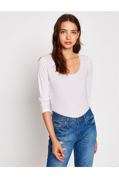 Koton Women's White T-shirt 7YAK12263YK