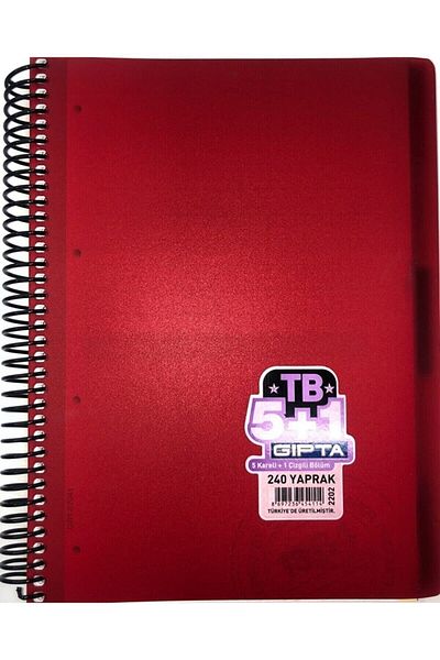 Gıpta Tb Spiral Separator Pp Cover (a4) 240 Sheets 5+1