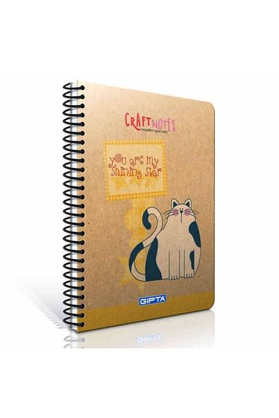 Gıpta Craft Notes Spiral Hard Cover Notebook (17*24)-100 Sheets (Lined)