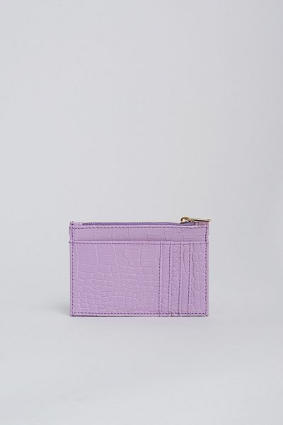 Çantacımstore Portofel de damă cu aspect piele de crocodil, cu suport pentru carduri din imitatie liliac