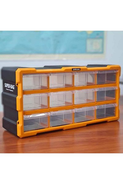 orhanucuzluk Monoblock Organizer Σετ 12 Συρτάρια Hobby Box Οριζόντια